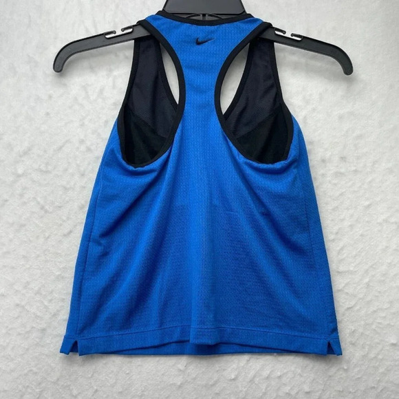 Nike Tank Top Women's Sz M Royal Blue Activewear V Neck DriFit Sleeveless Jersey - Picture 2 of 11